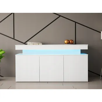 Komoda Komoda Mirjan 160 x 39 x 83 cm, bílý lesk