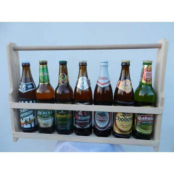 Dárkový potravinový koš Dřevěná přepravka PŮLMETR PIVA