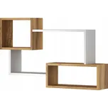 Police laminovaná deska Mirjan 87 x 18 cm bílá, dub wotan