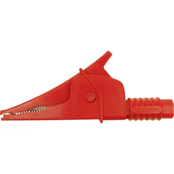 Krokosvorka Cliff Croc Clip bezpečnostní krokosvorka, konektor 4 mm, CAT III 1000 V, červená