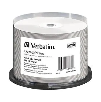 Ukládání dat VERBATIM CD-R(50-Pack)/52x/700MB/ThermoPrint/NoID 43756
