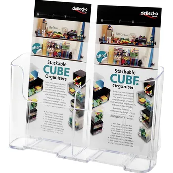 Deflecto 74501 držák prospektů transparentní Počet přihrádek 2 1 ks (š x v x h) 240 x 188 x 95 mm