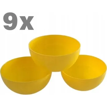Sada misek, set 9 ks, žluté, nerozbitné misky, průměr 15 cm, objem 950 ml