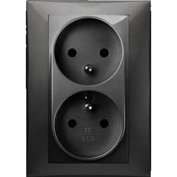 Elektrická zásuvka Černá Elektrická Zásuvka Elektro-Plast