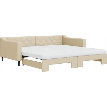 Pohovka Krémová pohovka s funkcí spaní 223 x 110 x 67 cm, rozkládací na lůžko 223 x 212,5 cm