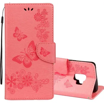 Pouzdro na tablet VSECHNONAMOBIL 12911 ART Peňaženkový obal Samsung Galaxy S9 Butterfly růžový
