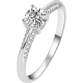 Prsten Stříbrný zásnubní prsten se zirkony AGT-R14W Agato / Obvod: 54 mm - 54 mm