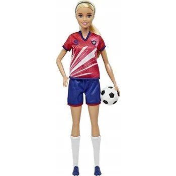 Barbie Panenka fotbalistka, blond culík, barevný dres č. 9