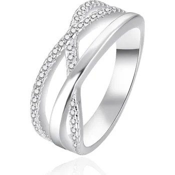 Prsten Stříbrný prsten se zirkony AGT-R09W Agato / Obvod: 56 mm - 56 mm