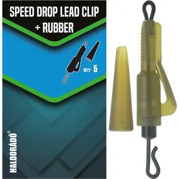 Haldorádó Speed Drop Lead Clip + Rubber - fixní olověná spona, rychlé odpadnutí zátěže