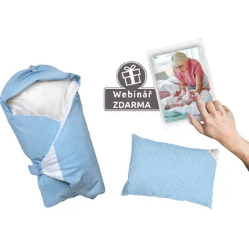 Dětské zboží Eva Kiedroňová SET 4v1 - Dráček - Modrý s puntíky + Zdarma webinář - Mít peřinku není všechno