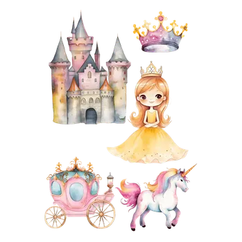 Jedlá dekorace na dort Jedlý tisk – Pohádkový svět pro princezn A4 Jedlý papír