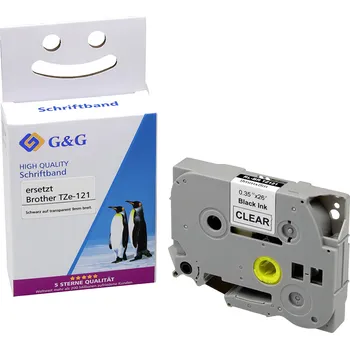 Kotouček do pokladny a tiskárny štítků páska do štítkovače G a G BB-B-G-121 kompatibilní náhradní Brother TZe-121 Barva pásky: transparentní Barva písma: černá 9 mm 8 m