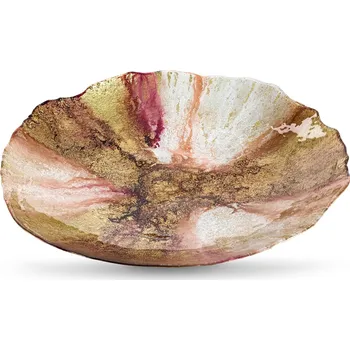 DEKORAČNÍ SKLENĚNÁ MISKA MABEL (01) (FI) 43X7 CM ORANŽOVÁ