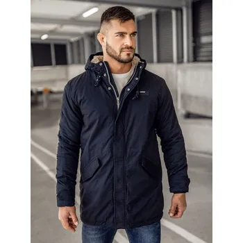 Pánská móda Tmavě modrá pánská zimní bavlněná parka Bolf EX838A - S
