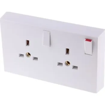 Elektrická zásuvka Zásuvka Bílá 2cestná Plast spínaná 13A Vnitřní IP40 RS PRO 230 V