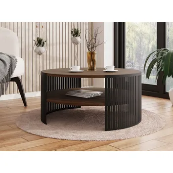 Konferenční stolek Konferenční stolek Mirjan24 Fikoli kulatý 75 x 75 x 40 cm černý