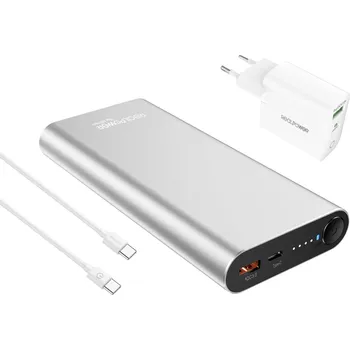 Powerbanka RealPower REALPOWER PB-20000 PD Pro powerbanka 20.000 mAh, stříbrná