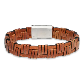 Šperk MATYAS HILL Pánský kožený náramek WILD BROWN Délka náramku: 19,0 cm