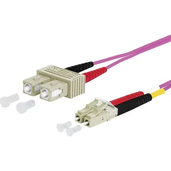 Datový kabel Metz Connect 151S1EOJO20E optické vlákno optické vlákno kabel 2.00 m fialová [2x zástrčka SC - 2x zástrčka LC] 50/125 µ Multimode OM4
