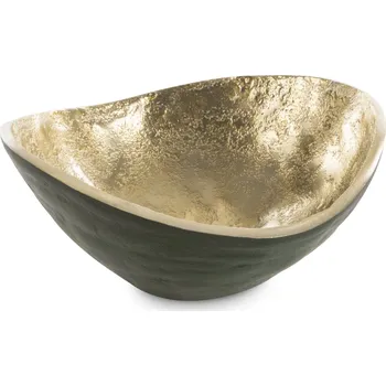 DEKORAČNÍ KOVOVÁ MISKA PEDRO1 (05) 16X16X8 CM TMAVĚZELENÁ