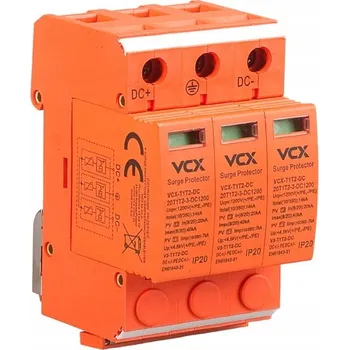 Jistič Fotovoltaický omezovač přepětí DC B+C 3P (T1T2) 1200V 14kA PV VCX
