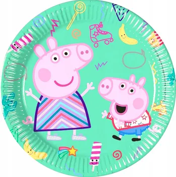 Talíř Papírové talířky prasátko Peppa, 20 cm, 8 ks