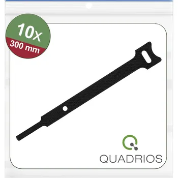 Zip Quadrios 25CA564 kabelový manažer na suchý zip ke spojování háčková a flaušová část (d x š) 300 mm x 12 mm černá 10 ks