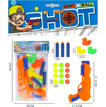 Dětská zbraň STŘELECKÁ SADA S KAČENKAMI PISTOLE NA ŠIPKY A KULIČKY PRO DĚTI