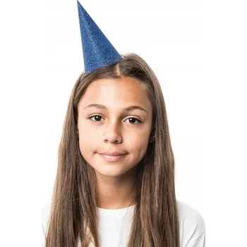 Čepice Brokátové narozeninové čepice MODRÉ (6 Ks)