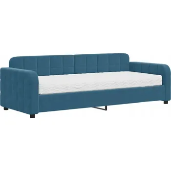 Pohovka Modrá pohovka s matrací 223 x 91 x 71 cm, multifunkční 2v1