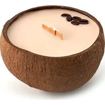 Svíčka Svíčka v kokosu / vůně Coffee Mocha Tropikalia