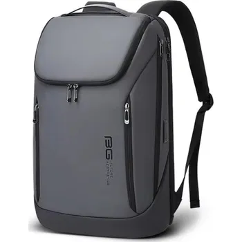 Sportovní batoh Pracovní batoh na notebook 29 x 17 x 47 cm 20 - 35 l Voděodolný měkčený batoh s USB nabíjením na zip a nastavitelnými popruhy šedá