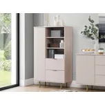 Regál Mirjan 80 cm x 140 cm x 41 cm v odstínech béžové a zlaté