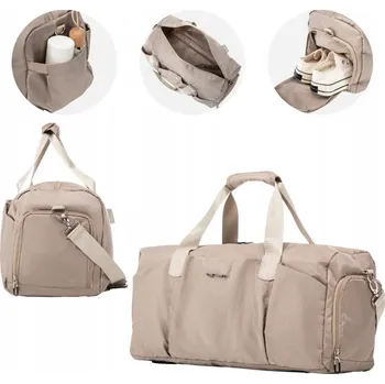 WINGS Tréninková taška SKYLARK Béžová prostorná 24L tři kapsy lehká sportovní