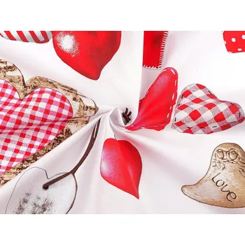 Bavlněná látka / plátno srdce, barva 22315-1 bílá