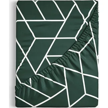 Prostěradlo Bavlněné napínací prostěradlo - Mozaika na tmavě zeleném 120 x 200 cm