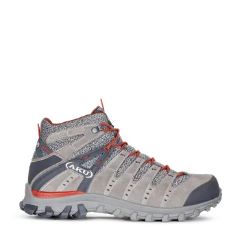 Pánská sportovní obuv AKU Alterra Lite GTX Mid - pánská kožená - šedá/červená Velikost: 41