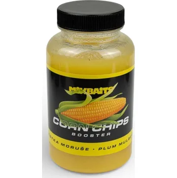 Návnadové aroma Mikbaits Booster Corn Chips Švestka Moruše 250 ml
