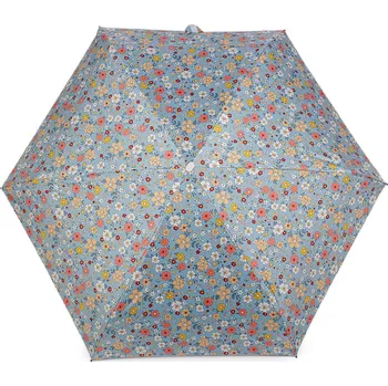 Deštník Dámský mini skládací deštník květy Balení: 1 ks, Varianta: 3 modrá světlá - 8596475727839