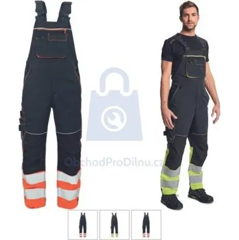 montérky Kalhoty pracovní s laclem KNOXFIELD HVPS DW, CERVA antracit/žlutá, 62, balení 1 ks