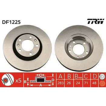 Brzdový kotouč Brzdový kotouč LUCAS DF1225