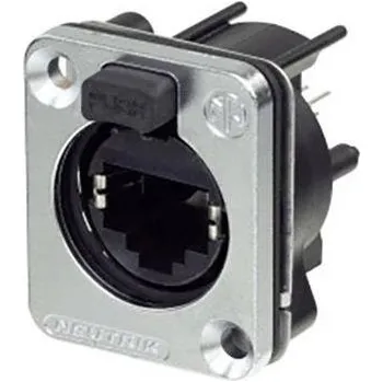 Elektrická zásuvka Neutrik RJ 45 Zástrčka EtherCon NE8FDV-SE-CON zásuvka, vestavná vertikální Počet pólů 8P8C stříbrná 1 ks