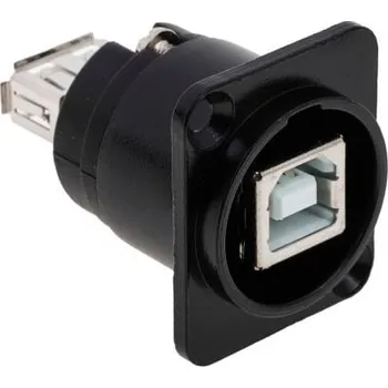 USB hub Konektor USB, Montáž na panel, Samice, počet portů: 2, orientace těla: přímý, verze 2.0