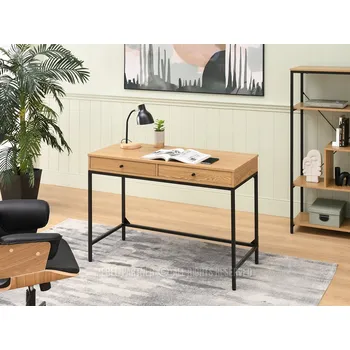 Psací stůl Obdélníkový psací stůl Mebel-Partner 110 x 48 x 76 cm černý, dub