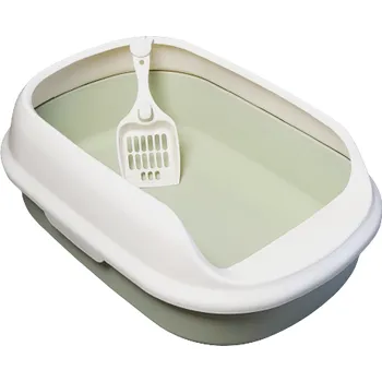 Otevřená toaleta pro kočky zelená - 56 x 38,5x19 cm