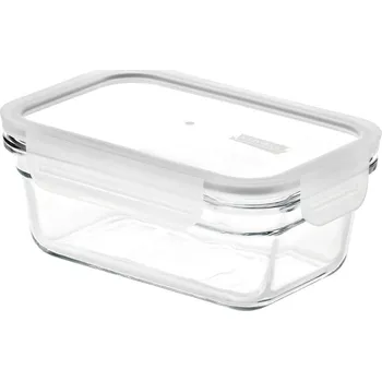 Svačinový box GLASSLOCK SKLENĚNÁ OBDÉLNÍKOVÁ NÁDOBA 470 ML BÍLÁ