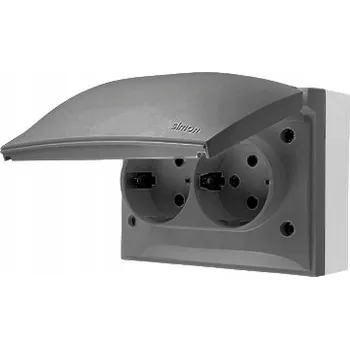 Elektrická zásuvka Elektrická Zásuvka hermetická Kontakt-simon šedá