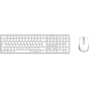 Klávesnice Hama Multi-Device-Tastatur-Maus-Set WKM-550, kabellos, Funk/BT, WS, QWERTZ DE bezdrátový sada klávesnice a myše německá, QWERTZ šedá, bílá