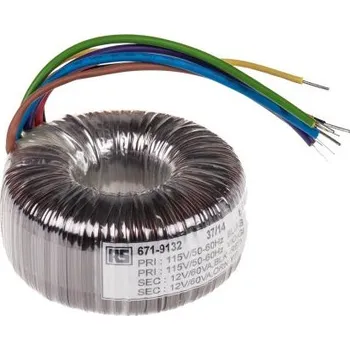 Transformátor Toroidní transformátor, počet výstupů: 2, sekundární napětí: 2 x 12V ac, Měděný vodič, 96 (Dia.) x 48mm